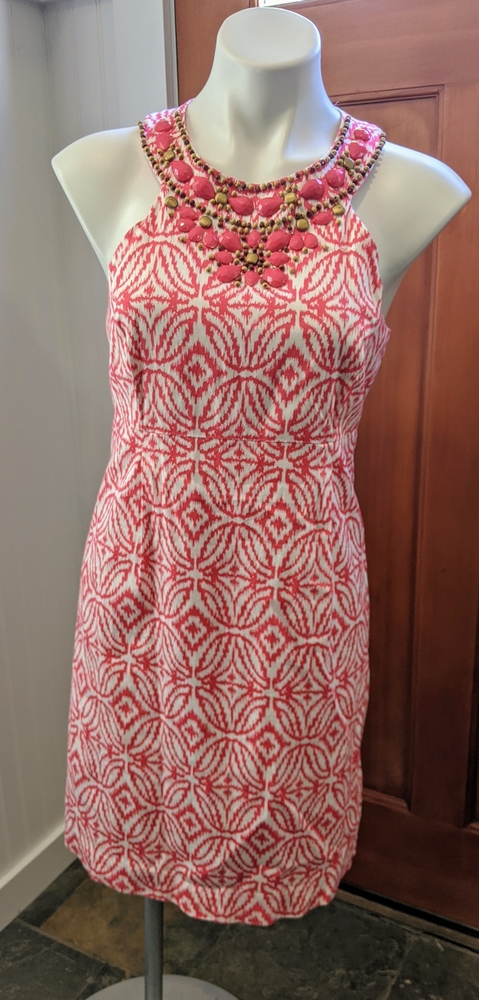 Pink Coral halter beaded sundress INC size 8